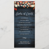 Rustic Lantern Navy Barn Wood Fall Wedding Menu (Achterkant)