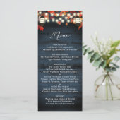 Rustic Lantern Navy Barn Wood Fall Wedding Menu (Staand voorkant)