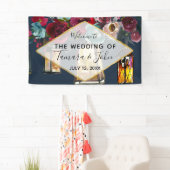 Rustic Lantern Navy Burgundy Merlot Wedding Spandoek (Insitu)