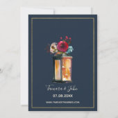 Rustic Lantern Navy Burgundy Rehearsal Dinner Kaart (Achterkant)