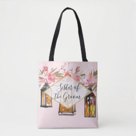 Rustic Lantern Roos Gold Zuster van de Groom Tote Bag