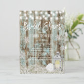 Rustic Lantern Snowflakes Winter Vrijgezellenfeest Kaart (Staand voorkant)