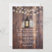 Rustic Lantern & String Lights Barn Wedding Kaart (Voorkant)