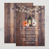 Rustic Lantern String Lights Daisy Floral Wedding Kaart (Voorkant / Achterkant)