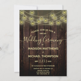 Rustic Lantern Virtual Wedding Livestream Wedding Kaart