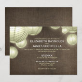 Rustic Lantern Wedding Invitations Kaart (Voorkant / Achterkant)