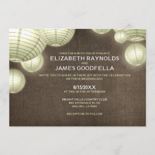 Rustic Lantern Wedding Invitations Kaart