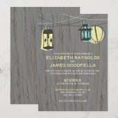 Rustic Lantern Wedding Invitations Kaart (Voorkant / Achterkant)