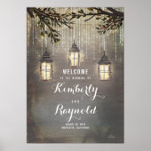 Rustic Lantern Wedding Welcome Sign Poster (Voorkant)