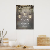 Rustic Lantern Wedding Welcome Sign Poster (Keuken)