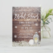 Rustic Lantern Winter Snowflake Vrijgezellenfeest Kaart (Staand voorkant)