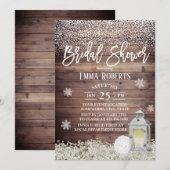 Rustic Lantern Winter Snowflake Vrijgezellenfeest Kaart (Voorkant / Achterkant)