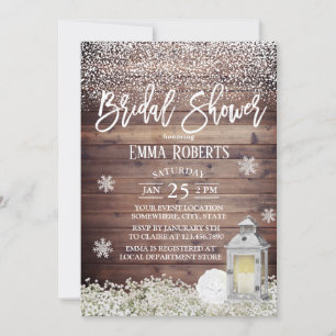 Rustic Lantern Winter Snowflake Vrijgezellenfeest Kaart