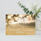 Rustic Lanterns Romantische bruiloft RSVP kaarten Kaartje (Staand voorkant)