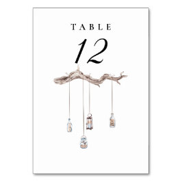 Rustic Lanterns Trouwtafel Nummer Kaart