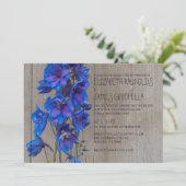 Rustic Larkspur Wedding Invitations Kaart (Staand voorkant)