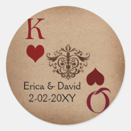 Rustic Las Vegas Wedding Cards Ronde Sticker