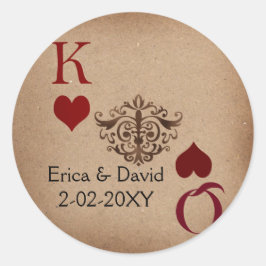 Rustic Las Vegas Wedding Cards Ronde Sticker