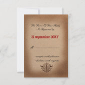 Rustic Las Vegas Wedding Cards RSVP Kaartje (Achterkant)