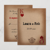 Rustic Las Vegas Wedding Cards RSVP Kaartje (Voorkant / Achterkant)
