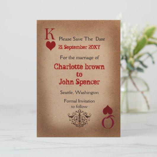 Rustic Las Vegas Wedding Cards Save The Date (Staand voorkant)