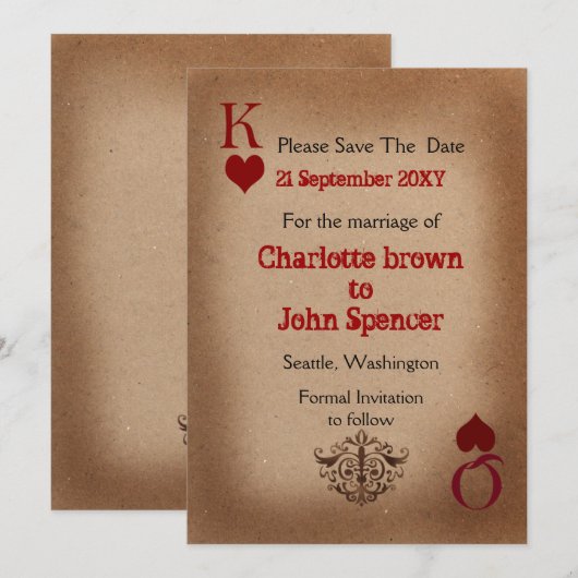 Rustic Las Vegas Wedding Cards Save The Date (Voorkant / Achterkant)