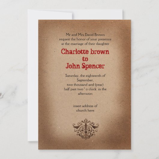 Rustic Las Vegas Wedding Kaarten (Achterkant)