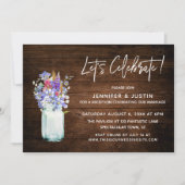 Rustic Laten we Wildbloemen vieren in Mason Jar Kaart (Voorkant)