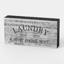 Rustic Laundry Room - Aangepaste naam Nooit verhaa