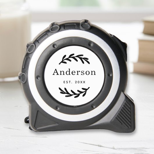 Rustic Laurel Branch Wreater Achternaam Monogram Rolmaat