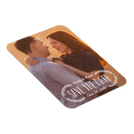 Rustic Laurel | De foto bewaart de Datum Magneet (Rechterzijde)