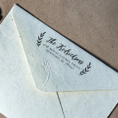 Rustic Laurel Familienaam Return Address Rubberstempel