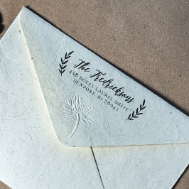 Rustic Laurel Familienaam Return Address Rubberstempel