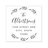 Rustic Laurel Familienaam Return Address Zelfinktende Stempel (Design)