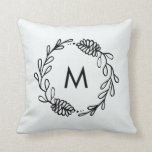 Rustic Laurel Farmhouse Pinecone Monogrammed Kussen<br><div class="desc">Rustic Laurel Farmhouse Pinecone Monogrammed Sierkussen met een natuurlijke burlap achtergrond. Een heerlijk boerderijcontact voor je vakantie en winterdecor.</div>