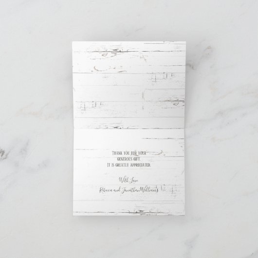 Rustic Laurel Krans Waterverf Groene Naam Bedankkaart (Binnen)