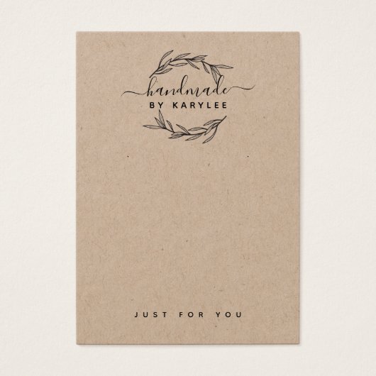 Rustic Laurel Leaf Jewelry Earring Display Kaart (Voorkant)