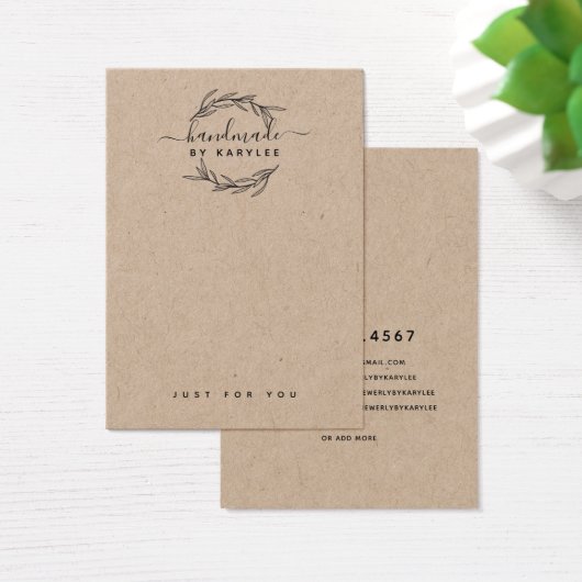 Rustic Laurel Leaf Jewelry Earring Display Kaart (Bureau)