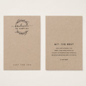 Rustic Laurel Leaf Jewelry Earring Display Kaart (Voorkant /achterkant)