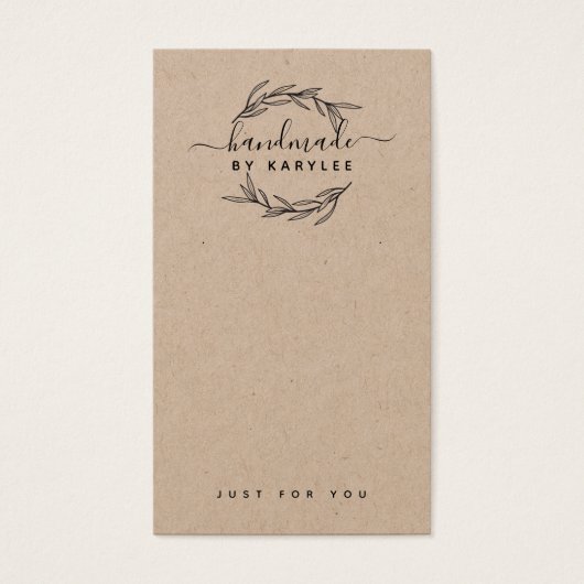 Rustic Laurel Leaf Jewelry Earring Display Kaart (Voorkant)