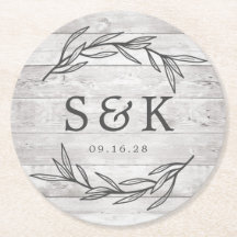 Rustic Laurel Leaf Monogram Wedding