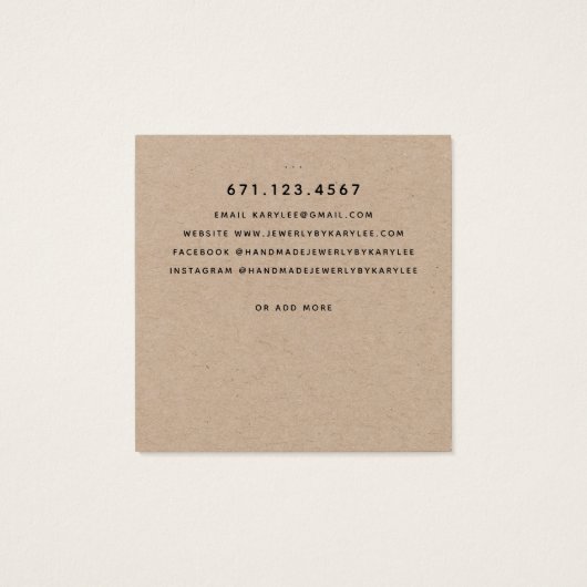 Rustic Laurel Leaf Stud Earring Display Kaart (Achterkant)