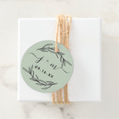 Rustic Laurel Leaves Script Initialen Weddenschap Bedankjes Labels (In situ)