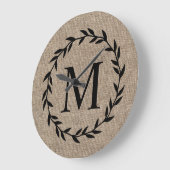Rustic Laurel Wreath Family Monogram Farmhouse Grote Klok (Hoek)