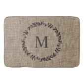 Rustic Laurel Wreath Farmhouse Style Monogramed Badmat (Voorkant)