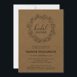 Rustic Laurel Wreath Kraft Vrijgezellenfeest Kaart<br><div class="desc">Rustic Laurel Kraft Bridal Shower Invitation - Rustic, een uitnodiging voor de bridale douche uit het land, is voorzien van een handgetekende laurel met handgeschreven stijl. Ideaal voor de bruid om te zijn die van een ritueel thema houdt. Schaf je op Kraft papier. Uitnodiging zal deel uitmaken van een collectie....</div>