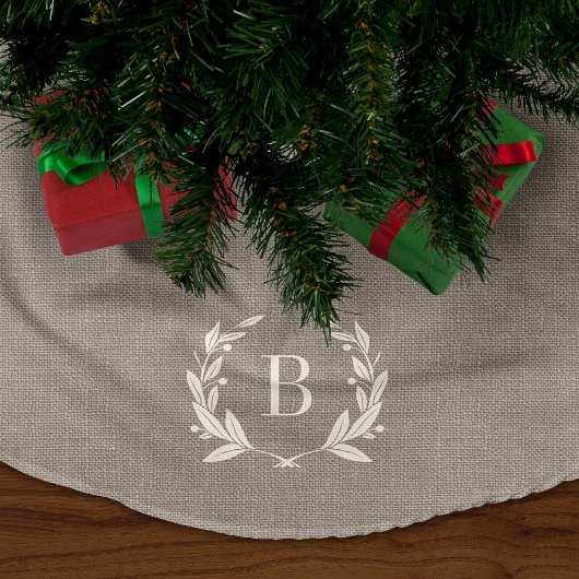 Rustic Laurel Wreath Monogram Boomrok Kerstboom Rok