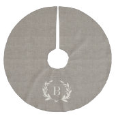 Rustic Laurel Wreath Monogram Boomrok Kerstboom Rok (Voorkant)