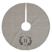 Rustic Laurel Wreath Monogram Boomrok Kerstboom Rok (Voorkant)