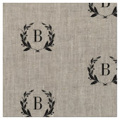 Rustic Laurel Wreath Monogram Stof (Close Up)